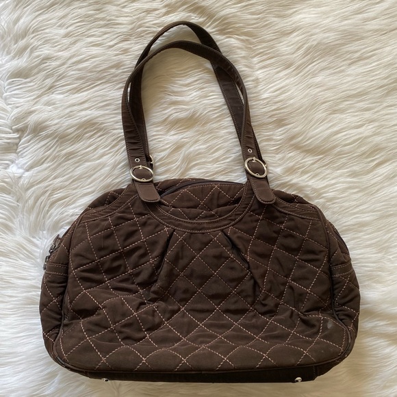 Vera Bradley Espresso Brown Quilted Oh Baby Diaper Bag Purse - Picture 5 of 14